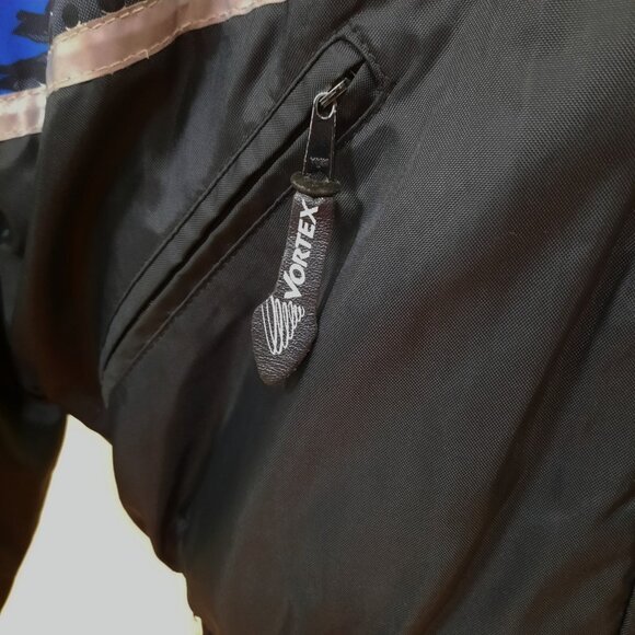 Vintag 90s Racing Bomber Jacket Vortex Insulated Womens M Black Blue Purple Red - Picture 5 of 15